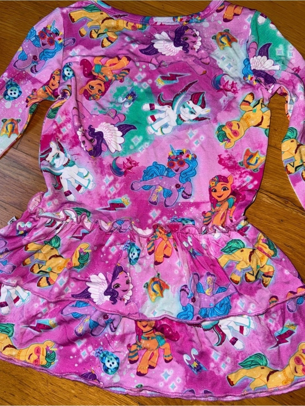 Bums Roses x My Little Pony Ruffle Dress G5 Twirl Bamboo Long Sleeve Pink 2T - Picture 7 of 11